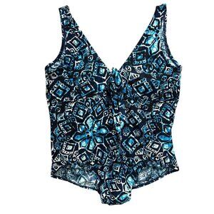 Size 20 Bleu Ice Women's Plus Size New Bathing Suit Swimwear Blue Print
